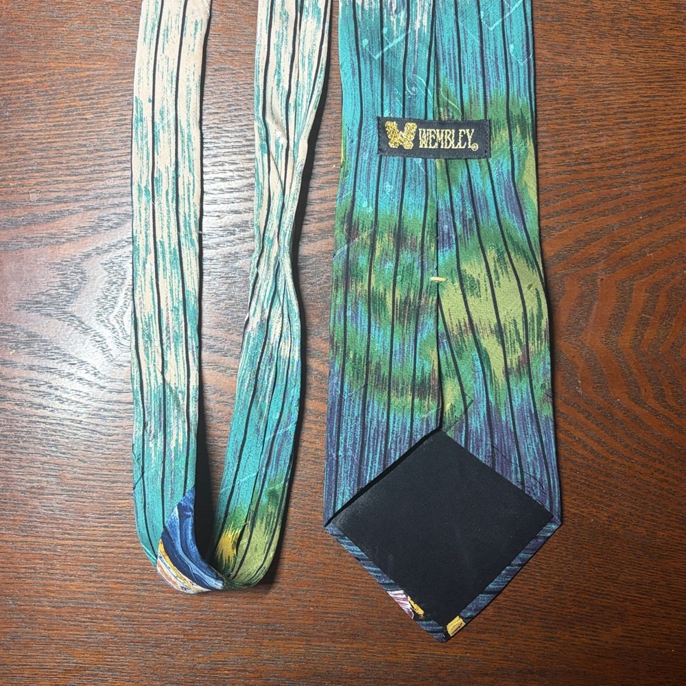 Wembley Blue and Yellow Jazz Musician Tie - Picture 3 of 5